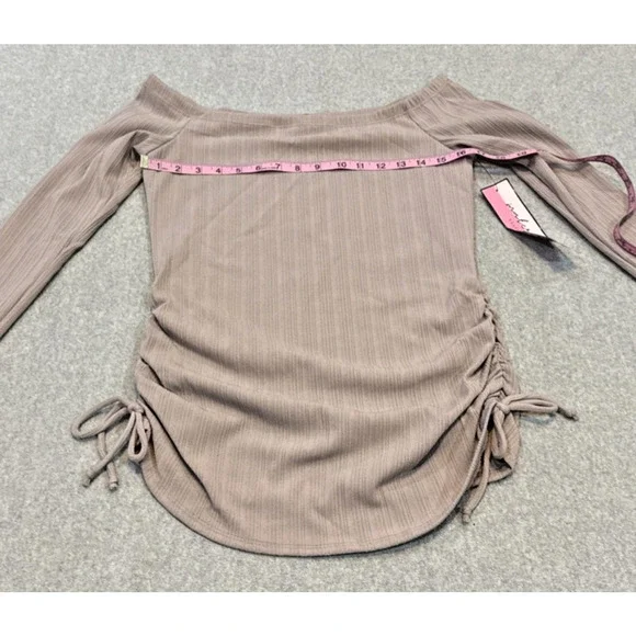 Maternity Vibes Bone Brown Maternity Shirt‎ Size S NWT - Picture 4 of 7